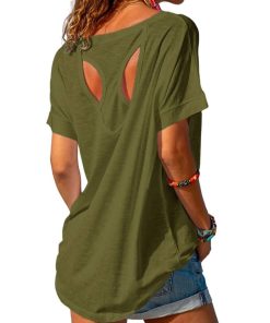 Women's Open Back Workout Casual Athlete T-Shirts (Buy 3 Free Shipping)