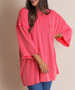 Oversize High Neck Urban Ribbed Tunic (Buy 2 Free Shipping)