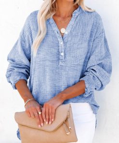 Women's Casual V-Neck Gauze Blouse (Buy 2 Free Shipping)