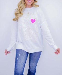 Women's Heart Skeleton Sequin Embellished Sweatshirt (Buy 2 Free Shipping)