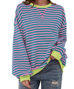 Women's Oversized Striped Long Sleeve Pullover (Buy 2 Free Shipping)