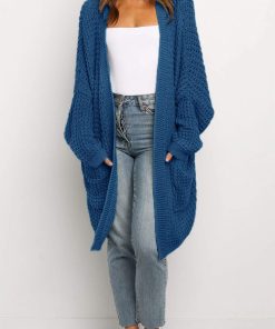 Oversized  Pockets Sweater Coat